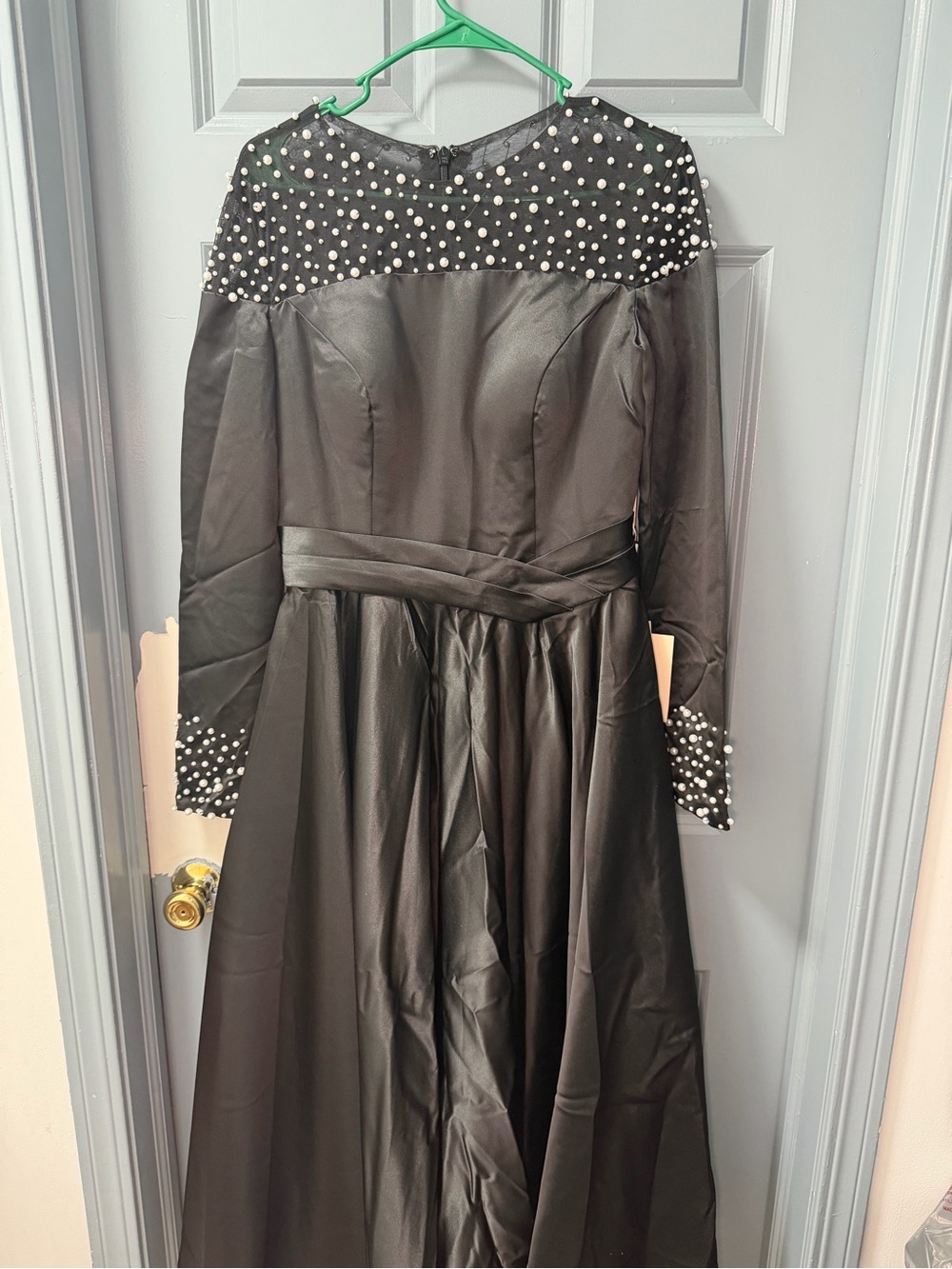 LanTing Black Dress with Pearl Details